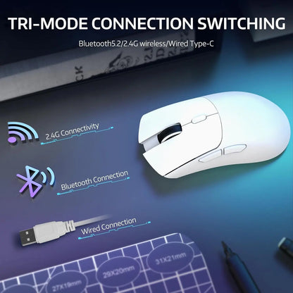 Attack Shark R1 Wireless Gaming Mouse – 18K DPI, 55g, Tri-Mode (2.4G/BT5.2/Wired), 20M Clicks