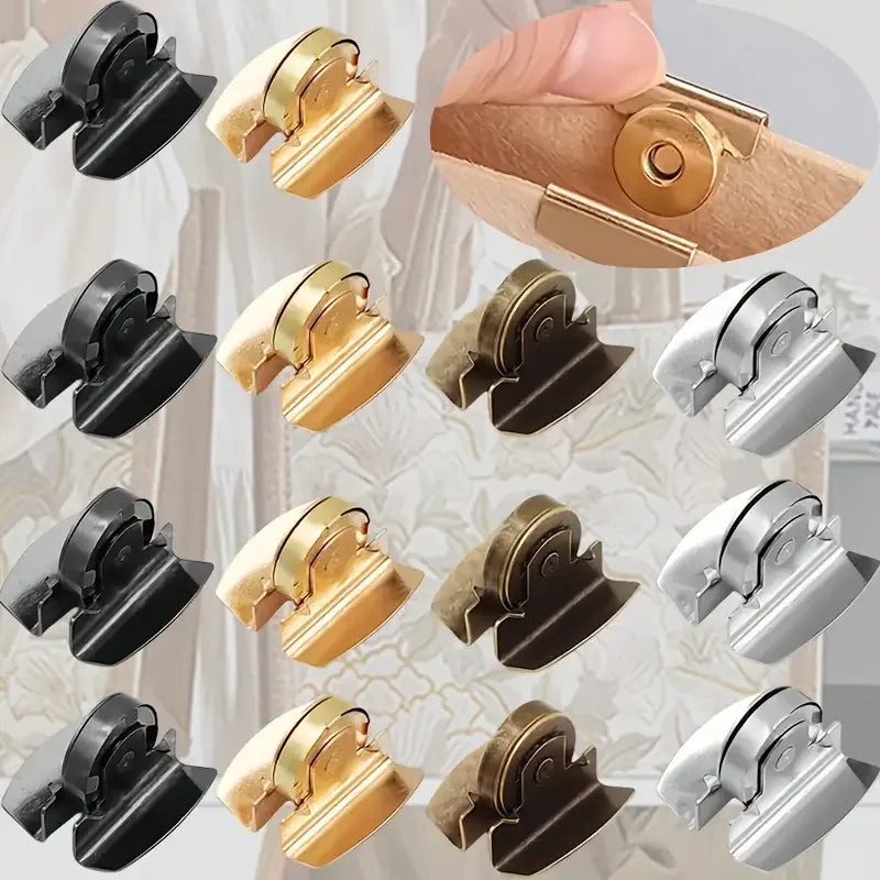 Magnetic Bag Snap Buttons | Hidden Metal Buckle Set 4 or 8 Pieces