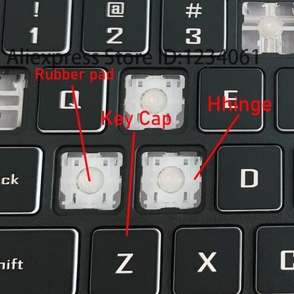 Asus ROG Zephyrus G14 Replacement Keycap – Silver, with Clips, for GA401 Series Laptops