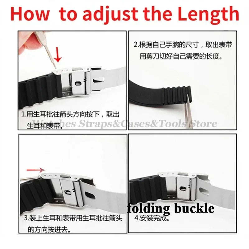 Quick Release Silicone Watch Strap 18–24mm – For Huawei, Seiko, Omega, Fossil & More
