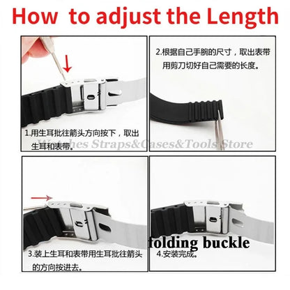 Quick Release Silicone Watch Strap 18–24mm – For Huawei, Seiko, Omega, Fossil & More