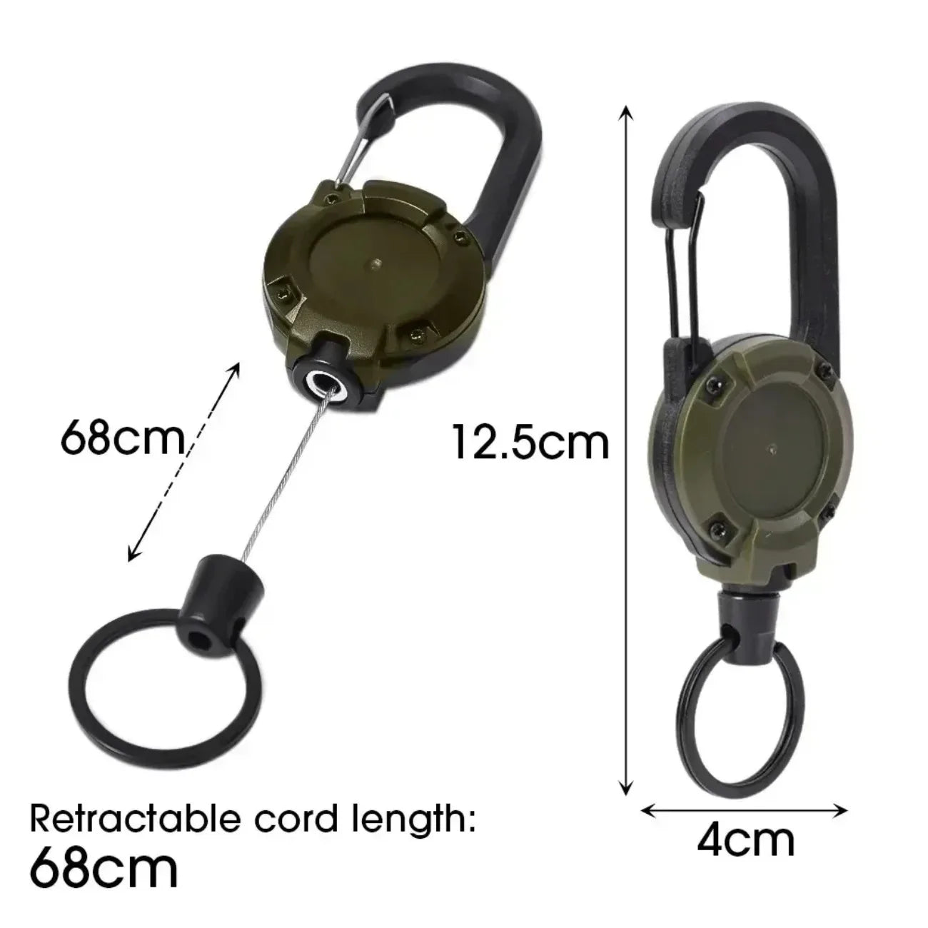Heavy Duty Retractable ID Badge Reel with Carabiner