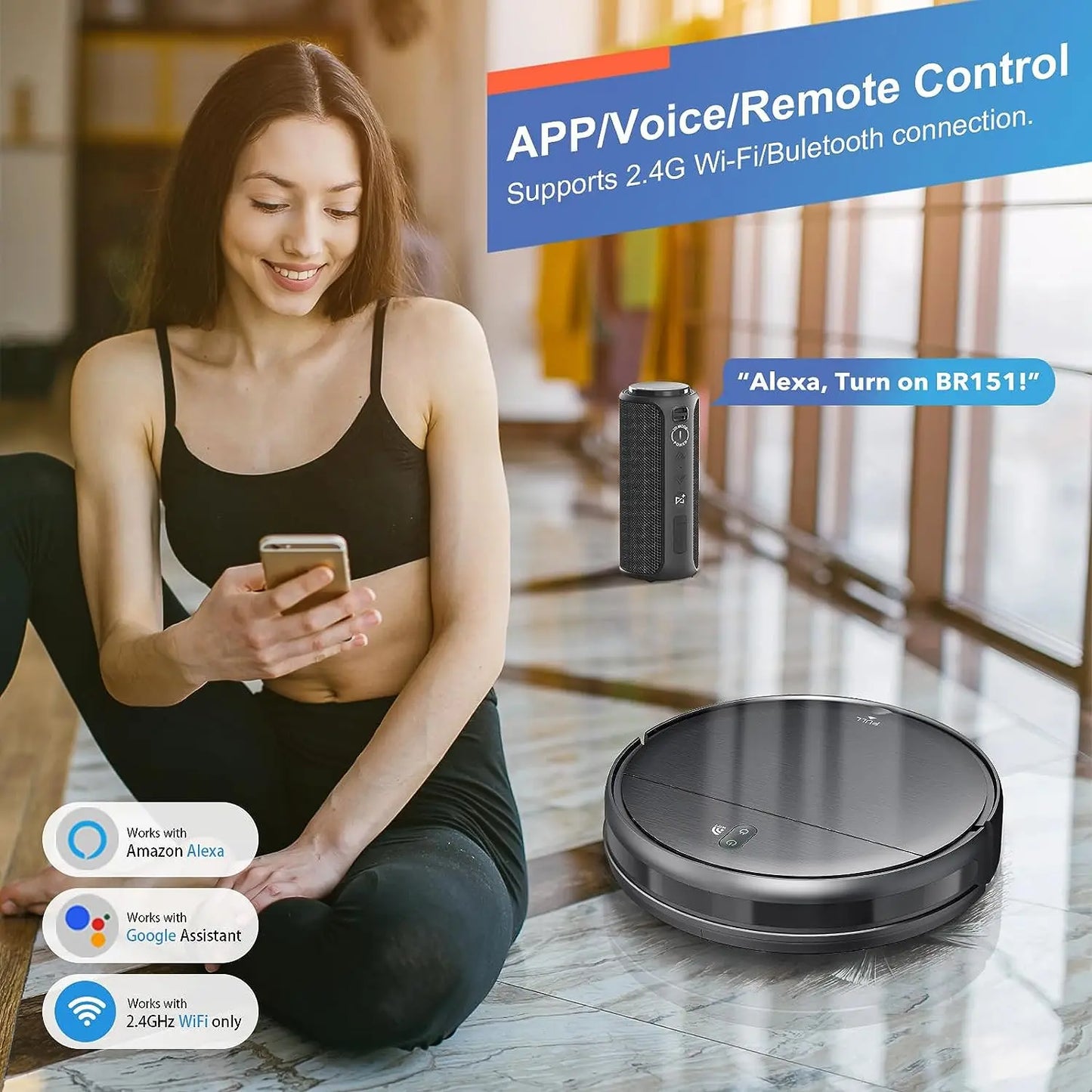 RAYFURN robot vacuum cleaner with 6000Pa suction, auto charging, and mopping feature, designed for efficient home cleaning.