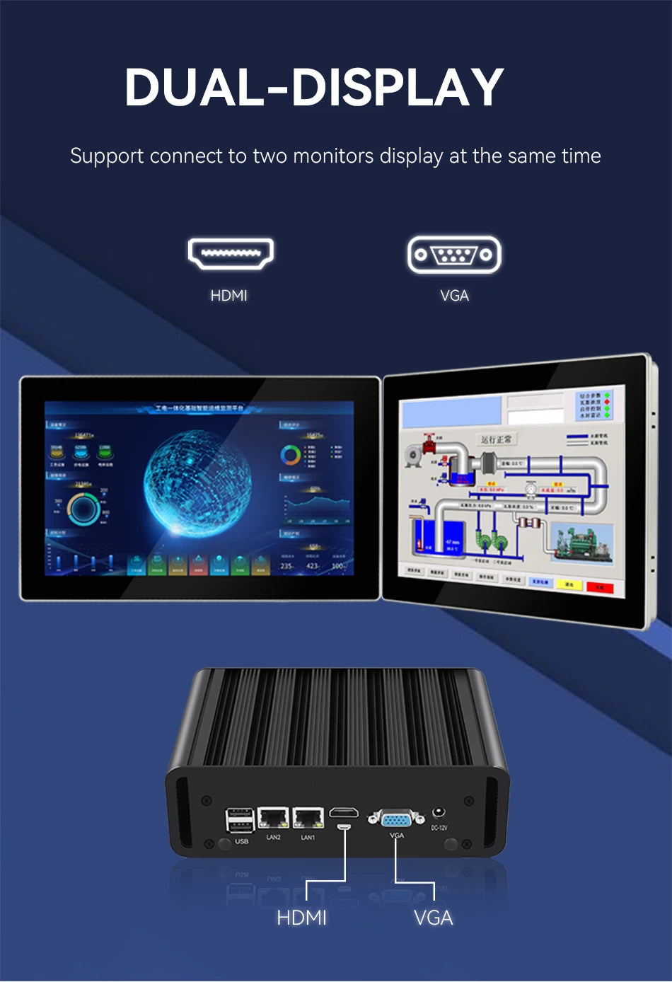 Fanless Industrial Mini PC – Intel N100, Dual LAN, 2x COM RS232/RS485, 4G LTE, GPIO, WiFi, Windows/Linux