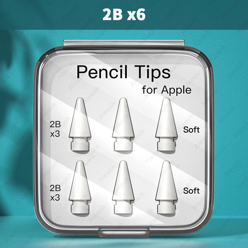 AIEACH Apple Pencil Replacement Tips – 2B/HB/2.0/3.0, Soft & Hard Nibs for Apple Pencil 1st, 2nd & 3rd Gen, USB-C Pro
