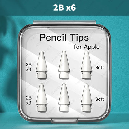 AIEACH Apple Pencil Replacement Tips – 2B/HB/2.0/3.0, Soft & Hard Nibs for Apple Pencil 1st, 2nd & 3rd Gen, USB-C Pro