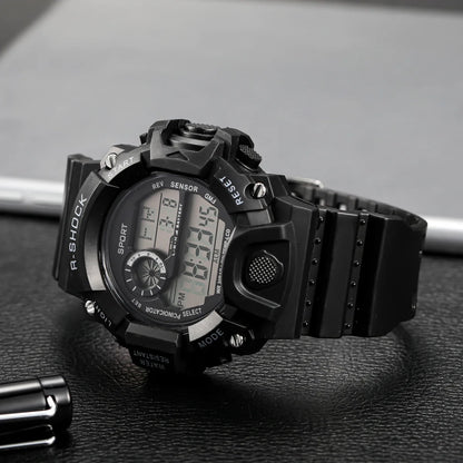 Men's R.E.D. Sports Electronic Wristwatch with large dial, waterproof design, luminous display, and alarm function.
