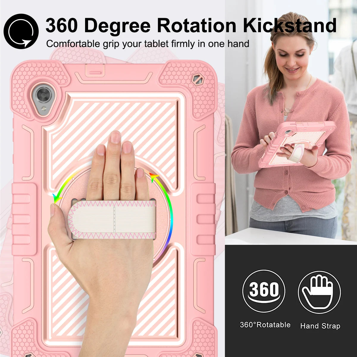 360 Rotating Kids Case for Lenovo Tab M10 HD Gen2 TB-X306 – Shockproof, Kickstand, Shoulder Strap