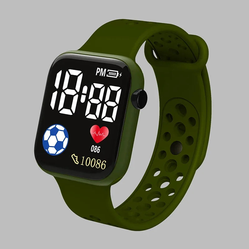 YIKAZE Kids LED Digital Watch – Silicone Strap, Cartoon Sport Wristwatch for Boys & Girls