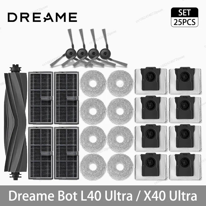 Dreame L40 Ultra / X40 Ultra Robot Vacuum Spare Parts – Brush, Filter, Mop & Dust Bag