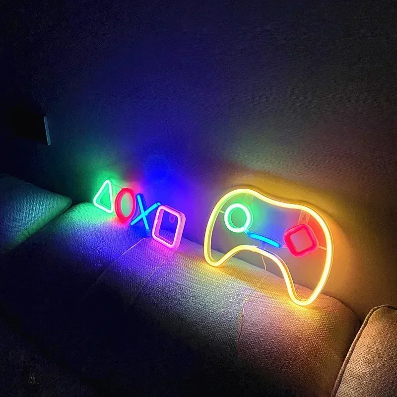 Game Neon Sign Light – USB Powered LED Wall Décor for Gaming Room