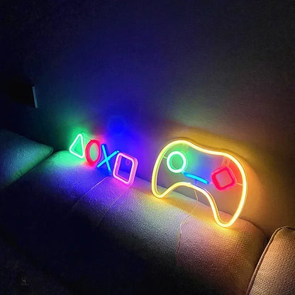 Game Neon Sign Light – USB Powered LED Wall Décor for Gaming Room