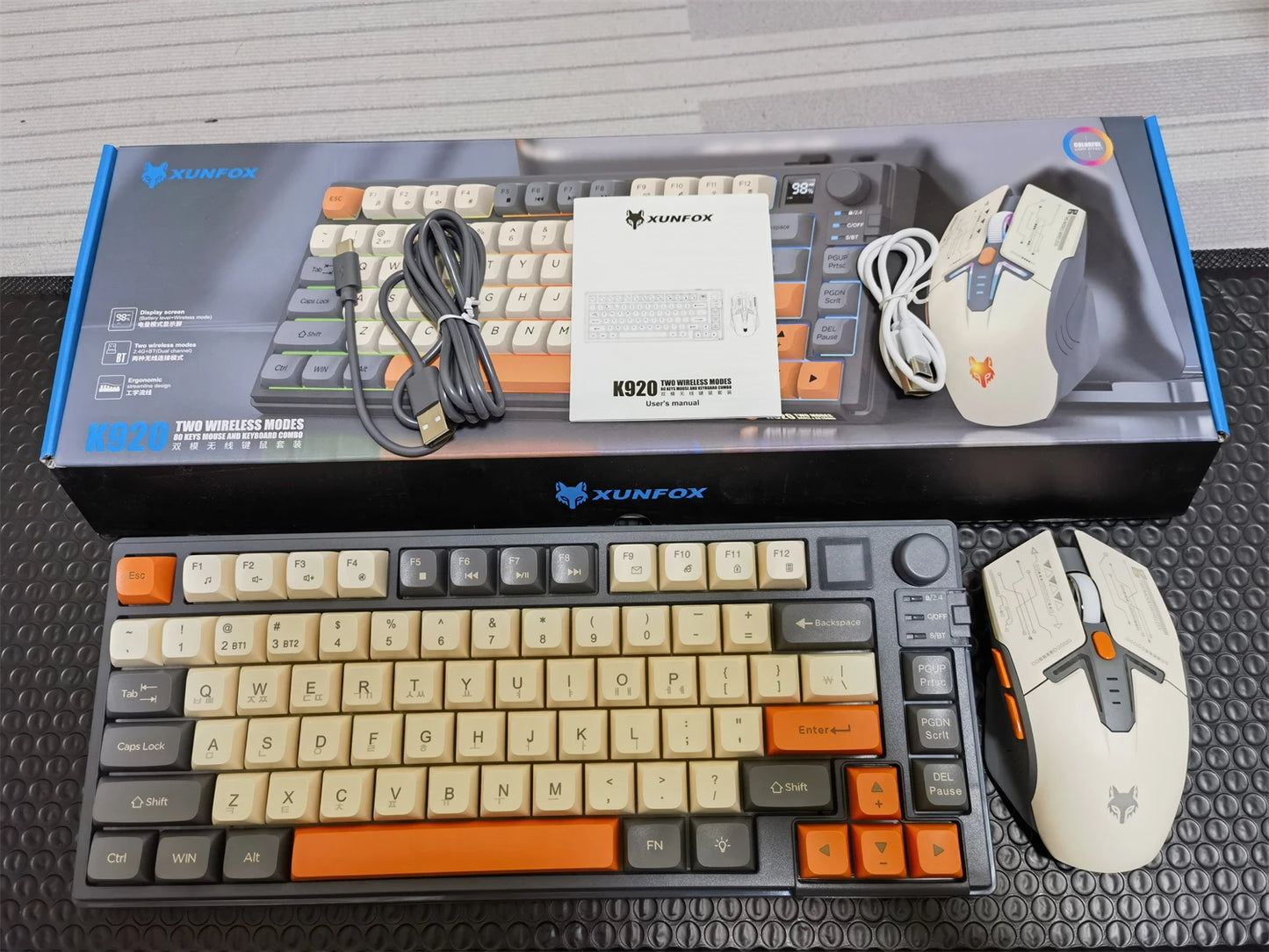 YQT K92 Wireless Keyboard & Mouse Set – 80% Layout, Bluetooth 2.4G, Multi-Language, Backlit, 2000mAh