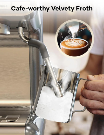 20 Bar Espresso Machine 1450W – Semi-Automatic, Built-in Grinder, Milk Frother, Latte & Cappuccino