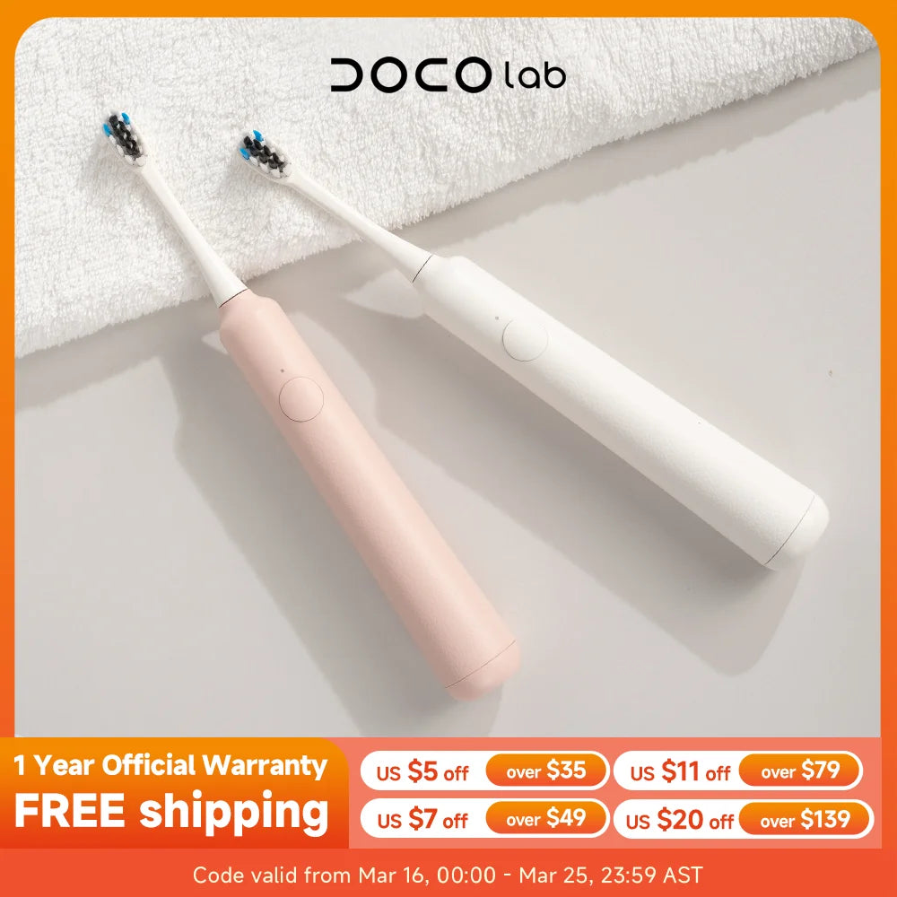 DOCOLAB Sonic Electric Toothbrush | 3-Mode | USB Charging | IPX7 Waterproof