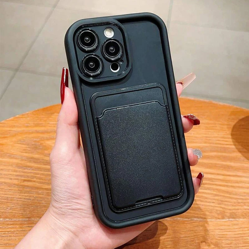 Card Slot Bag Holder Case for Xiaomi Redmi Note 12 11 10 12s 11s 10s Pro 12C 13C 4G Cover for Redmi Note 13 Pro Plus 5G Cases