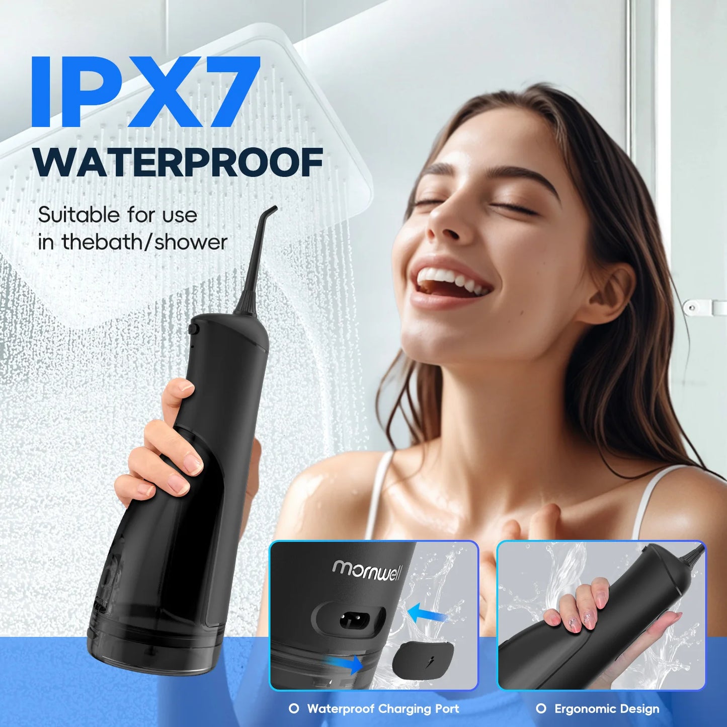 Portable Oral Irrigator | 5 Jet Tips | 5 Modes | 300ml | IPX7 Water Flosser