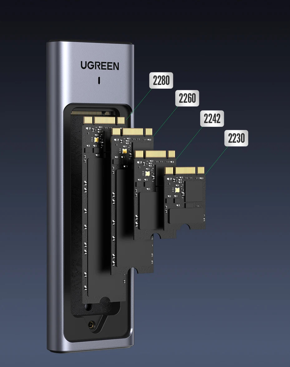 UGREEN M.2 SSD Enclosure | NVMe & SATA | USB 3.2 Gen2 20Gbps | Supports 2230–2280