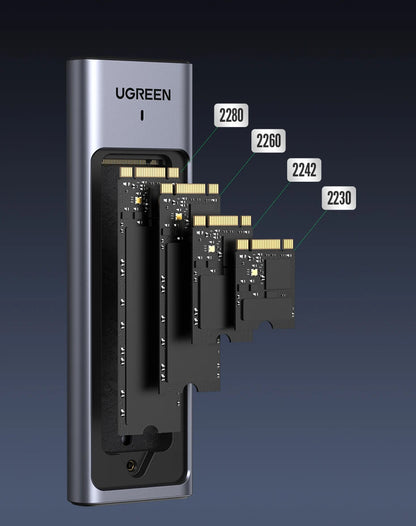 UGREEN M.2 SSD Enclosure | NVMe & SATA | USB 3.2 Gen2 20Gbps | Supports 2230–2280