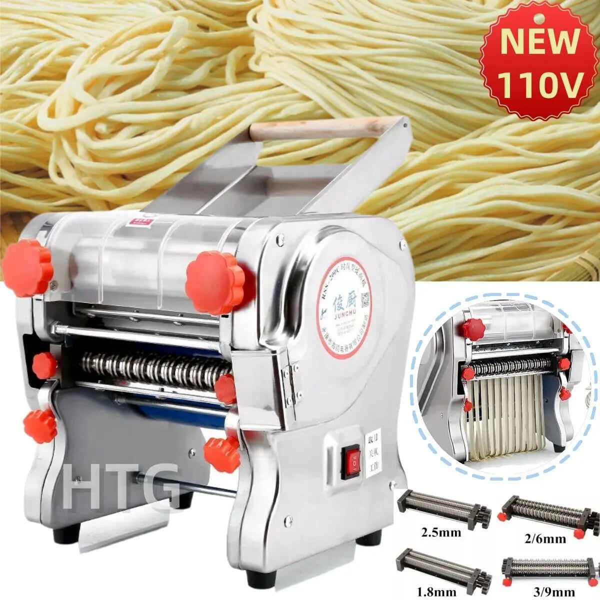 550W Electric Pasta & Noodle Maker Machine – Stainless Steel Dual Knife