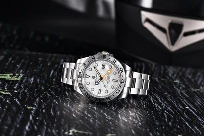 PAGANI DESIGN PD1682 GMT Automatic Watch – 42mm Sapphire Crystal, Stainless Steel, 100M Water Resistant