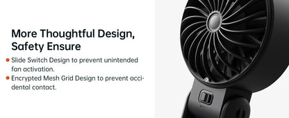JISULIFE 3-in-1 Portable Handheld Fan – 5 Speeds, LED Display, 3600/5000mAh, Hand/Desk/Neck