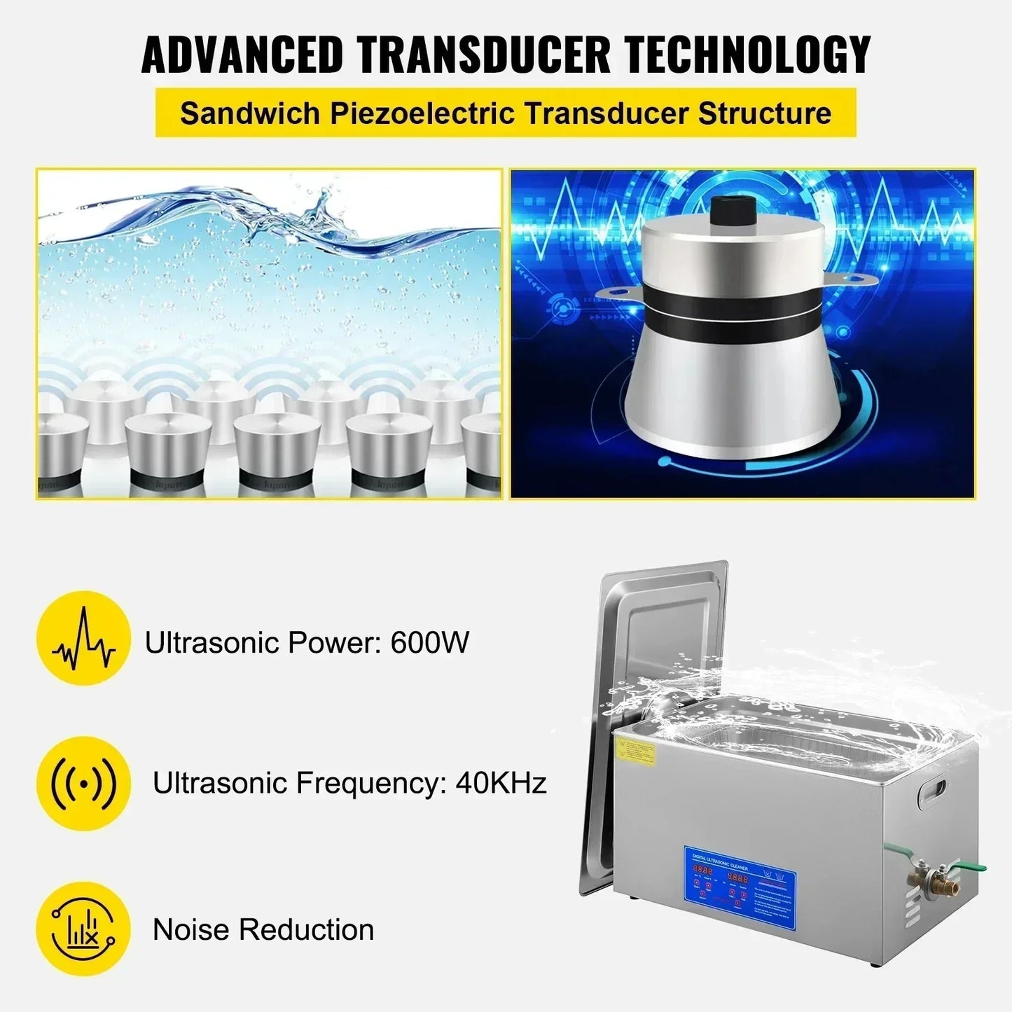 Ultrasonic Cleaner 1.3L–30L 40kHz 220V EU Plug – Portable Ultrasound Bath Washer