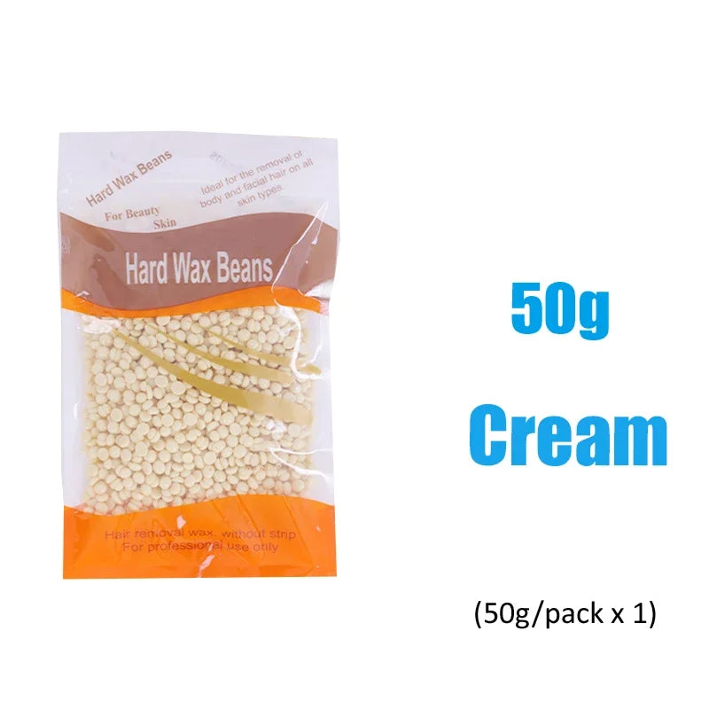 R.E.D. Shopping hard wax beans for hair removal, 500g, 200g, or 50g, in a professional waxing product image.