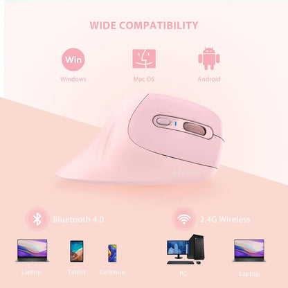 Seenda Bluetooth Vertical Ergonomic Mouse — Dual Mode Wireless for PC, Laptop & Mac