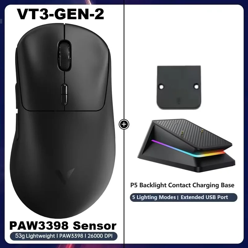 Rapoo VT3 GEN-2 Wireless Gaming Mouse – 53g, 8KHz, 26000DPI, 10 Buttons