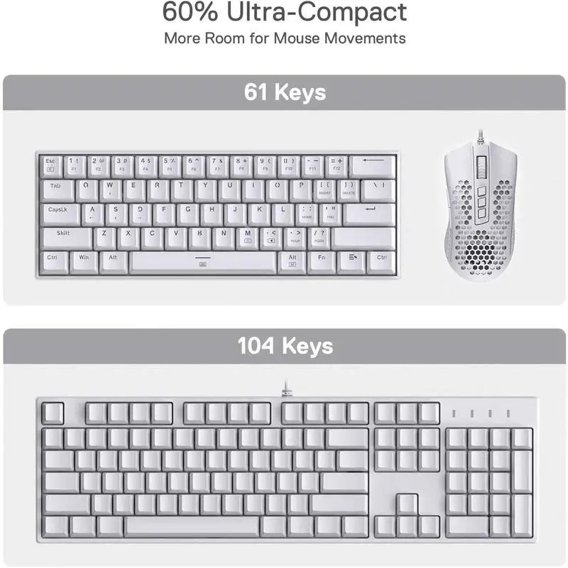Redragon K630 Dragonborn 60% Mechanical Keyboard | Hot-Swap | RGB | USB Wired | Brown & Red Switch