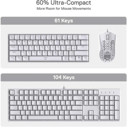 Redragon K630 Dragonborn 60% Mechanical Keyboard | Hot-Swap | RGB | USB Wired | Brown & Red Switch