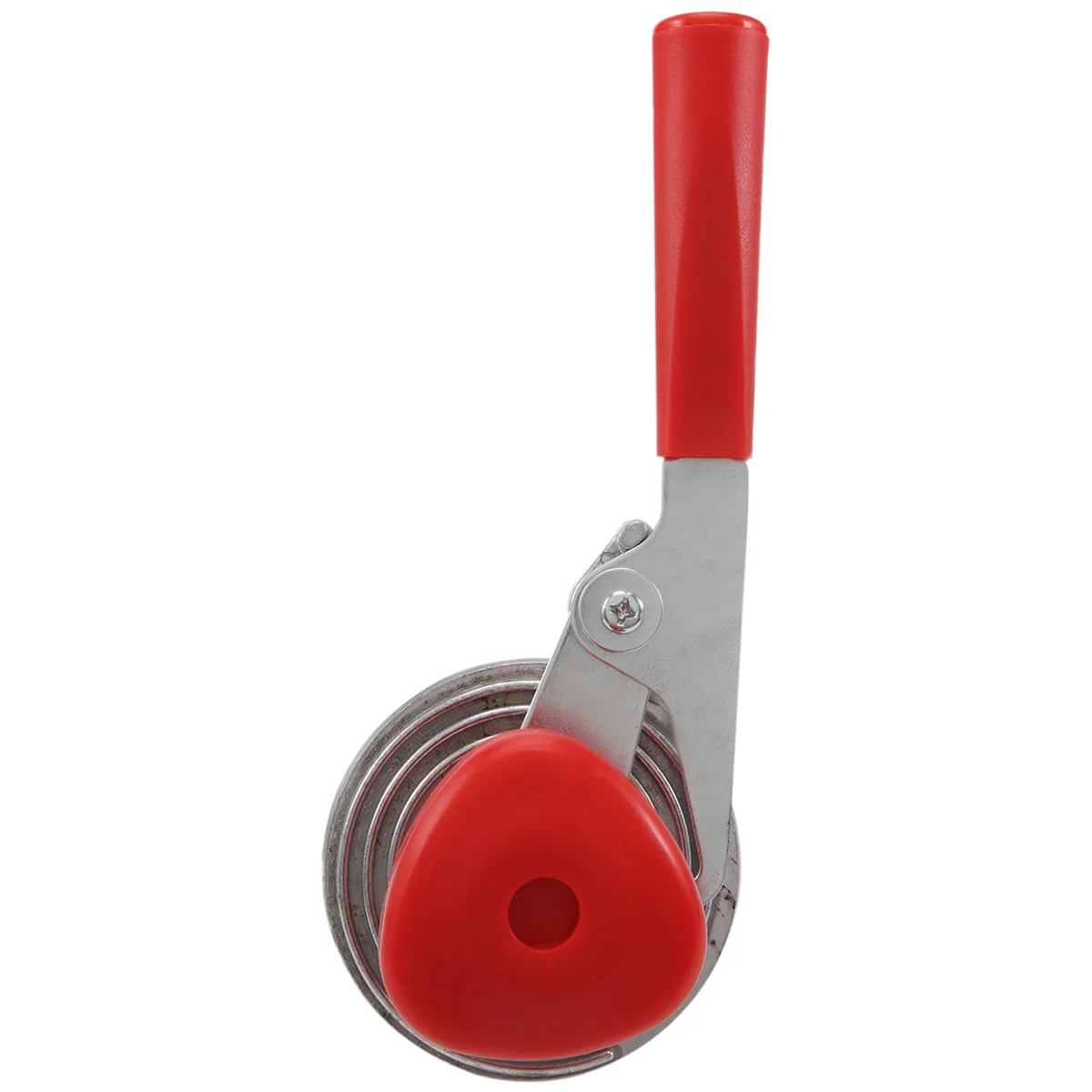 Manual can sealer and crimping device for sealing glass jars, R.E.D. Shopping kitchen tool, with 87mm seaming capacity.