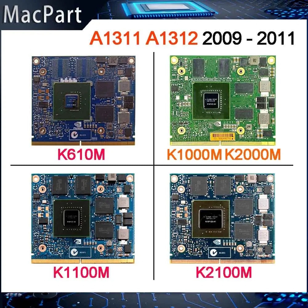 AIYIGI NVIDIA Quadro Mobile GPU for iMac A1311 A1312 2010/2011 – K610M K1000M K1100M K2000M K2100M K3000M K3100M K4000M K4100M K5000M K5100M