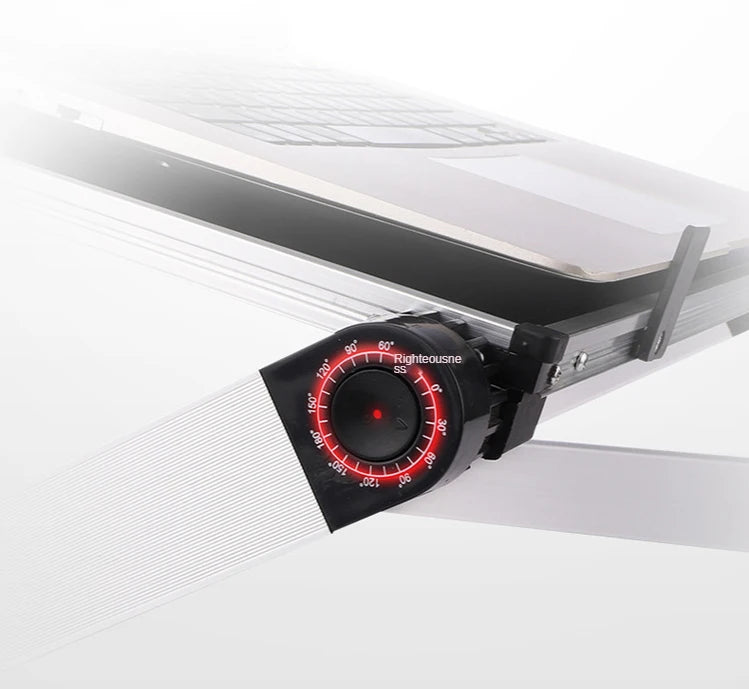 Adjustable Folding Laptop Desk for Bed – Portable Notebook Stand with Cooling Fan