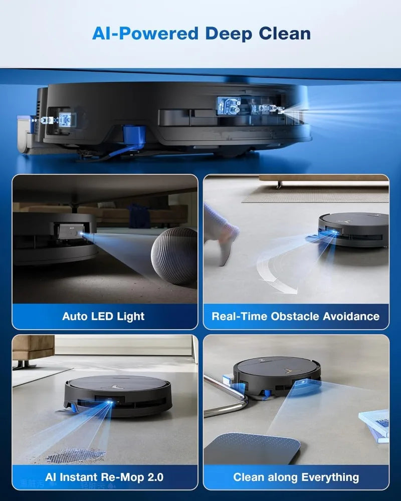 Ecovacs Deebot X9 Robot Vacuum Cleaner – 16000Pa Suction, AI Obstacle Avoidance