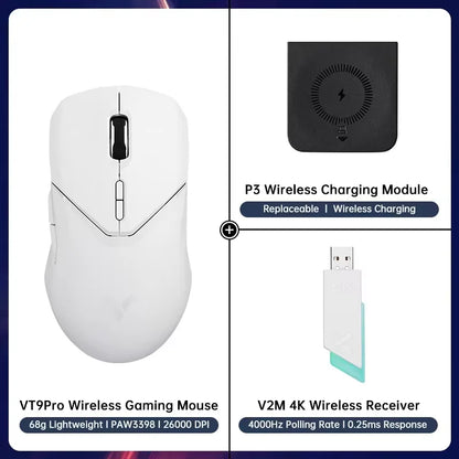 Rapoo VT9PRO Wireless Gaming Mouse – PAW3398, 68g, 26000DPI, Type-C, Programmable, Ergonomic