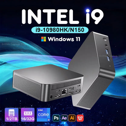 Erilles Mini PC – Intel i9-10980HK / N150, 16-32GB RAM, up to 2TB SSD, WiFi 6