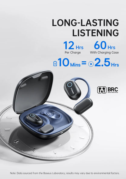 Baseus Bowie MF1 Open-Ear Sport Wireless Earphones – Bluetooth 5.4, 60Hrs, 4-Mic ENC, IPX4