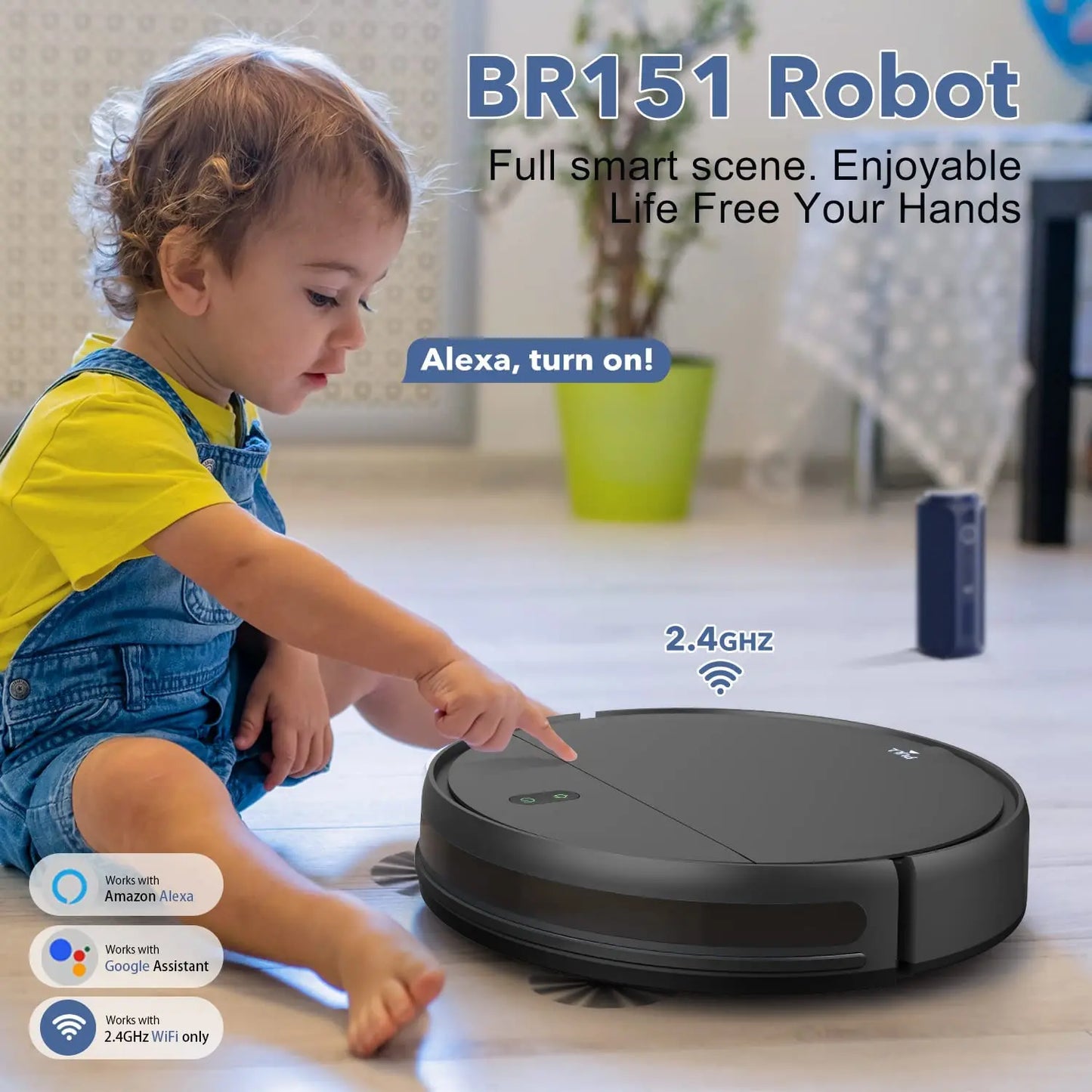 RAYFURN robot vacuum cleaner with 6000Pa suction and mopping feature, auto charging, in a modern home setting