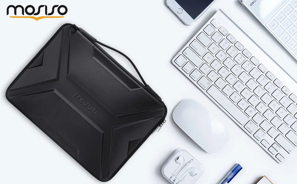 MOSISO Laptop Sleeve 15"/16" – Waterproof Hard Shell Shoulder Bag for MacBook Pro, HP, Dell