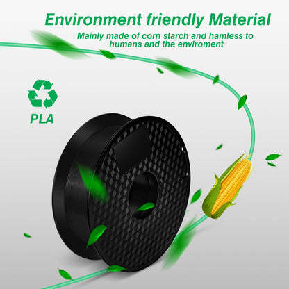 KINGROON 3D Printer Filament – 10KG Bulk, 1.75mm PLA / ABS / PETG, 10 Rolls, Black / White / Gray