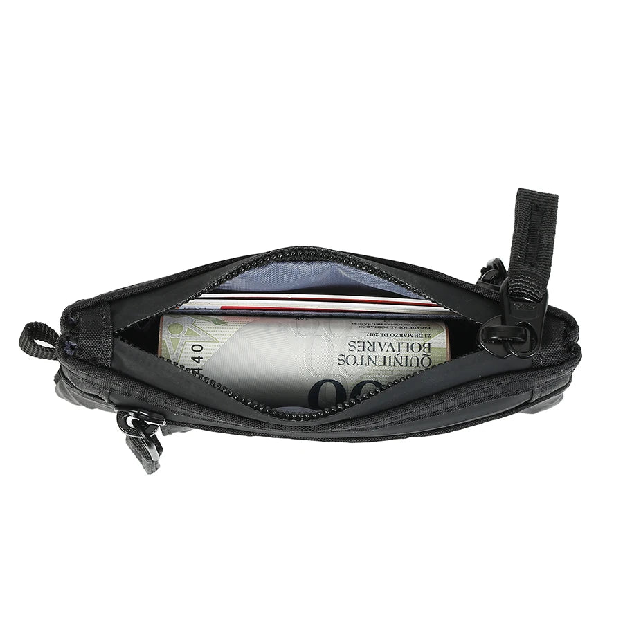 RFID Blocking Nylon Card Holder with Carabiner & Coin Purse