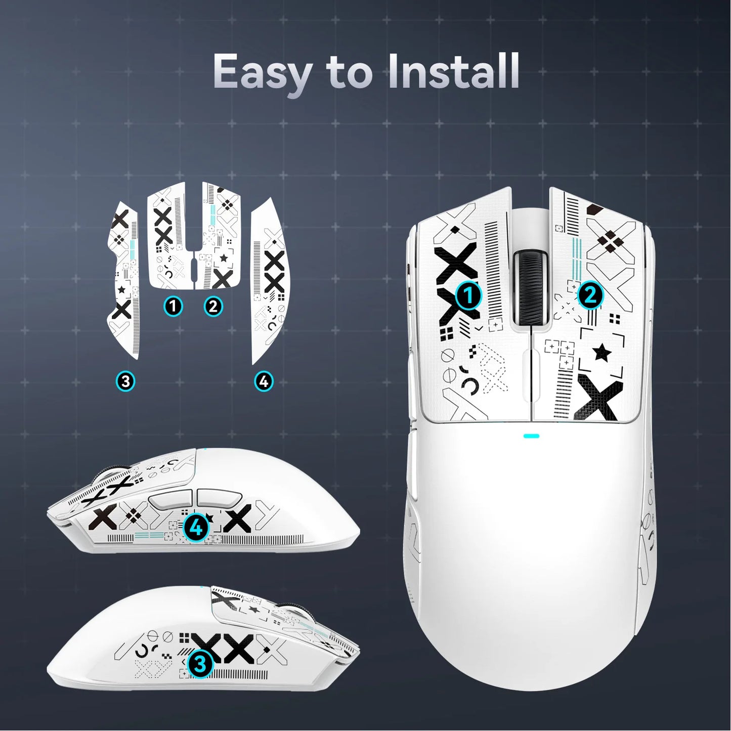 Mouse Grip Tape for Attack Shark X3 / X6 / X11 – Anti-Slip Skate Sticker