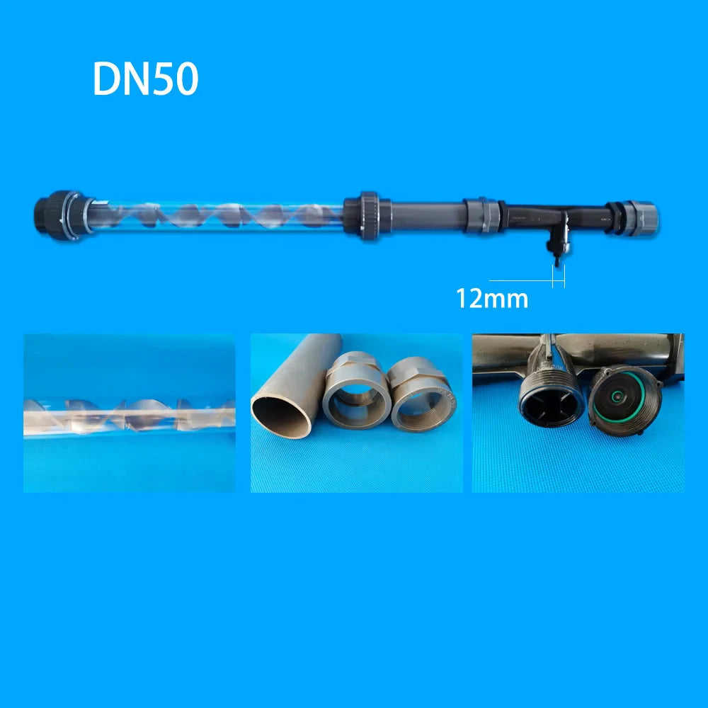 UPVC Inline Ozone Static Mixer DN15–DN100 | Optional PVDF Venturi | Water Treatment