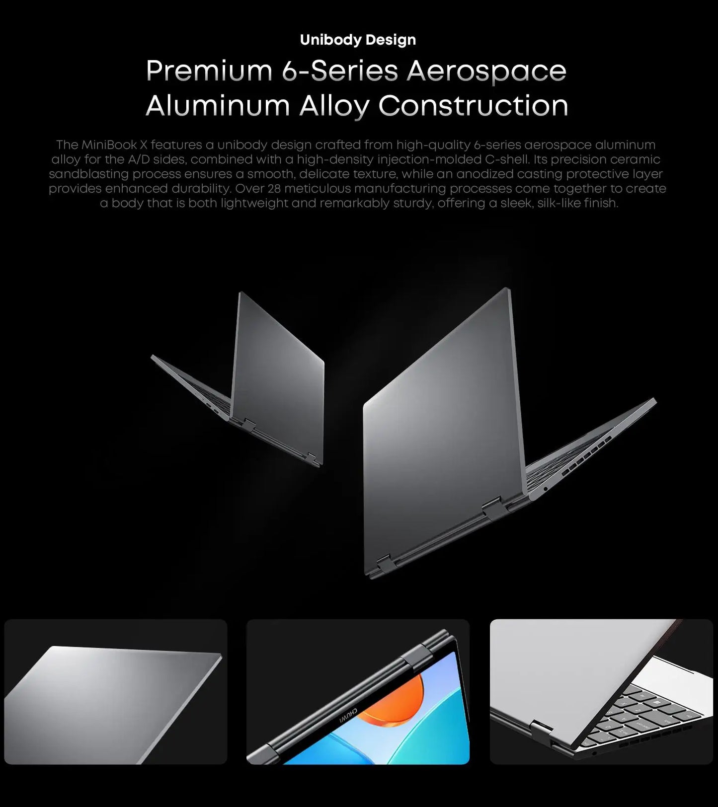 CHUWI MiniBook X 2-in-1 Touch Laptop – 10.51" 2K IPS, Intel N150, 16GB RAM, 512GB, Windows 11 (US)