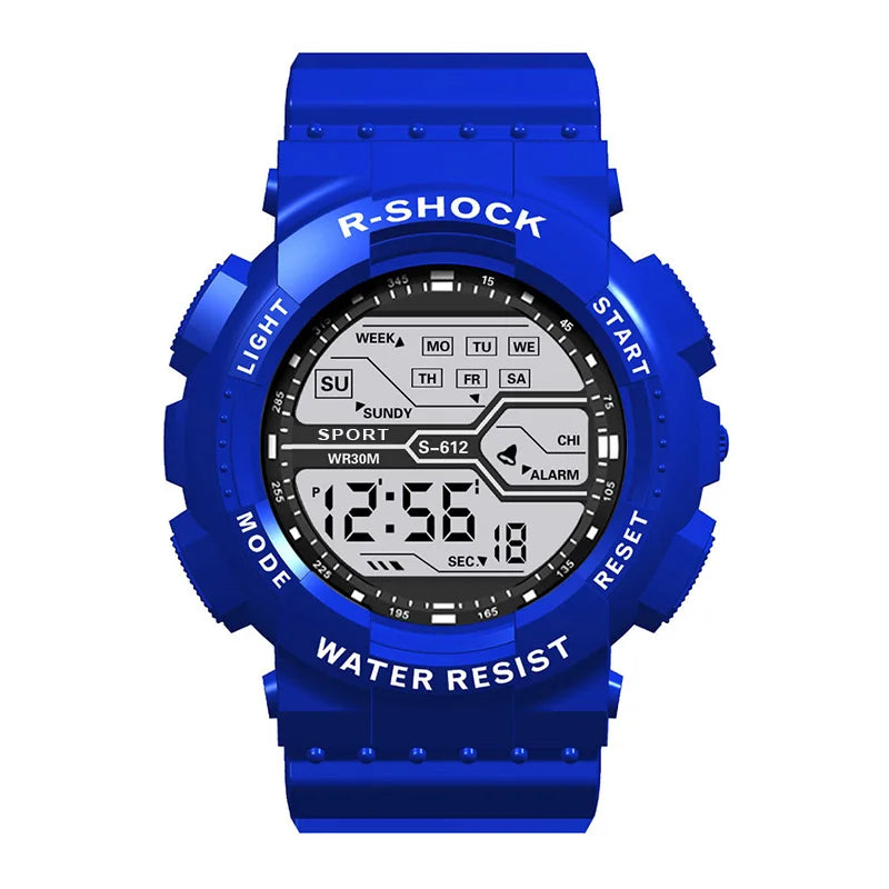 Men's Military Digital LED Sport Watch – Large Screen, Waterproof, Luminous Outdoor Wristwatch