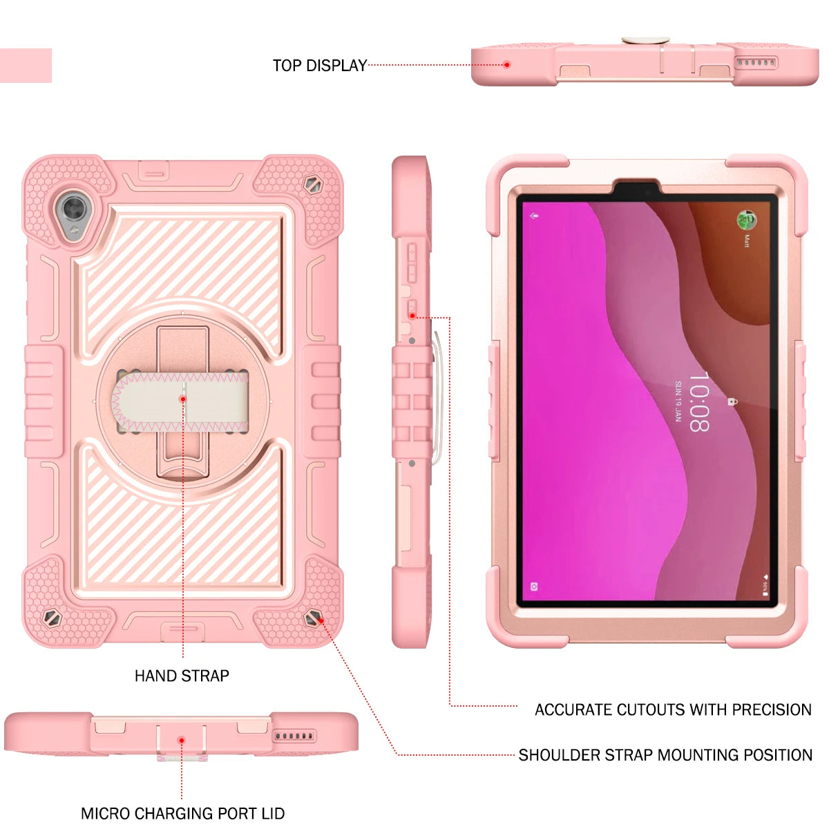 360 Rotating Kids Case for Lenovo Tab M10 HD Gen2 TB-X306 – Shockproof, Kickstand, Shoulder Strap