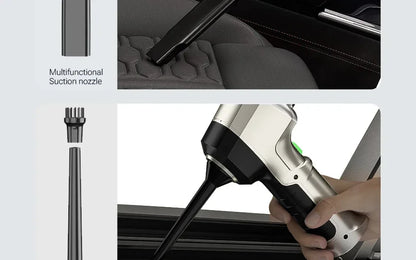 R.E.D. Shopping SZUK portable car vacuum cleaner with 100W power, 15KPa suction, 3-in-1 wireless handheld for home and vehicle cleaning