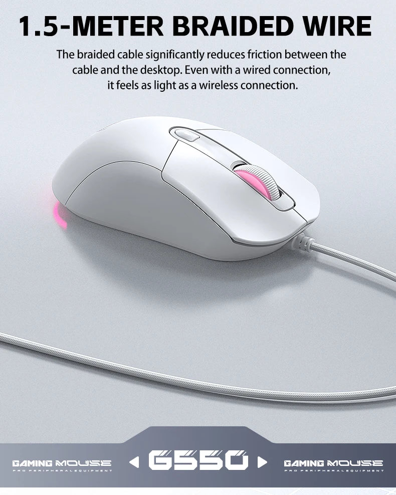 OBAME Wired Gaming Mouse – 6-Key RGB Backlight, Anti-Slip Sticker Design